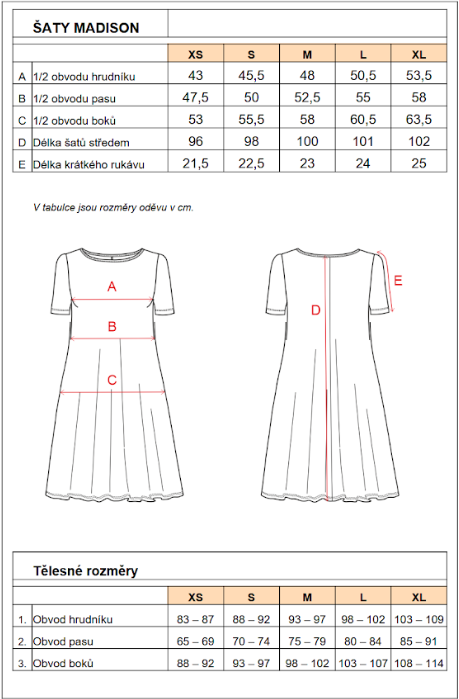 tabulka MADISON kr. rukáv